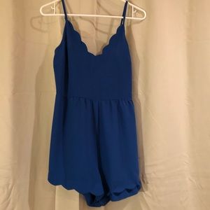 Lush royal blue scalloped romper